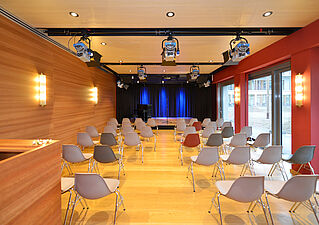 leerer Saal im Spagat-Theater am Bauhausplatz in München